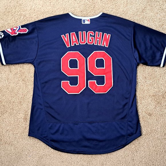 CLEVELAND INDIANS #99 Rick VAUGHN Jersey Sewn Numbers & Logos BLUE - Picture 5 of 5